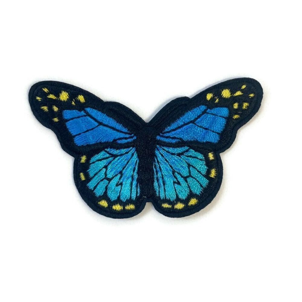 Light Blue Butterfly Embroidered Patch